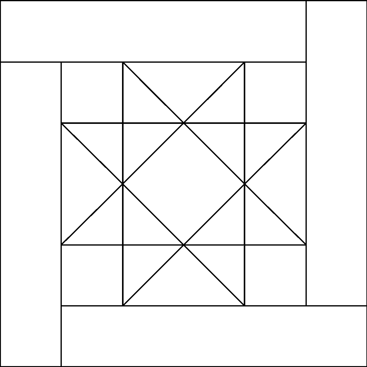 Pattern 72, Four Crowns barn quilt pattern thumbnail